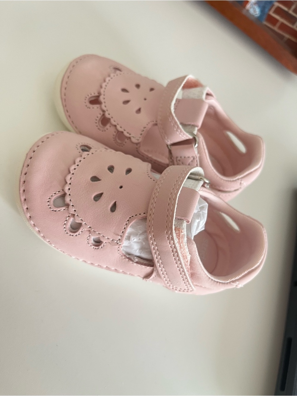 Stride Rite Pink Leather Mary Jane Baby Walker Shoes